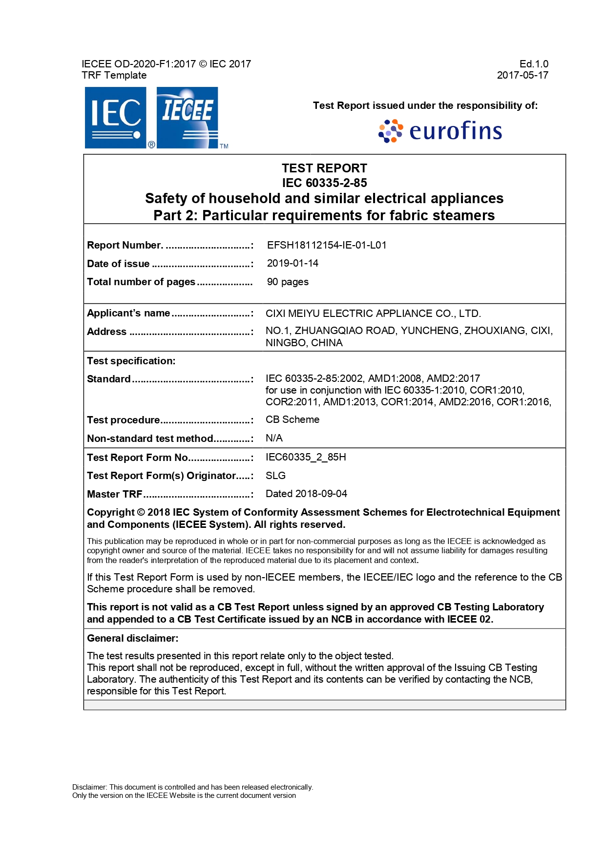 CB Origineel rapport EFSH18112154